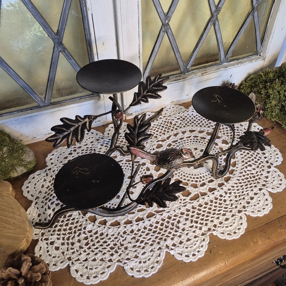 Iron 3 Pillar Branch Candle Holder - Picture 7 of 13